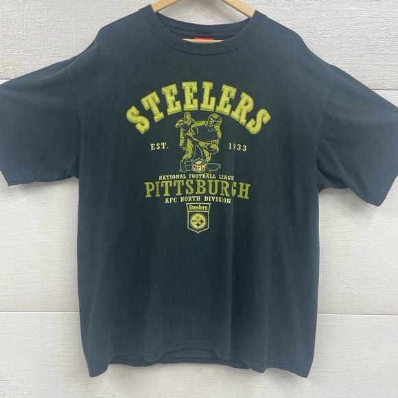 NFL Steelers 1933 Black Short Sleeve Distressed Vintage TShirt Extra Large XL - Picture 1 of 9